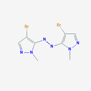 molecular formula C8H8Br2N6 B14394583 5,5'-Diazenediylbis(4-bromo-1-methyl-1H-pyrazole) CAS No. 89717-69-1