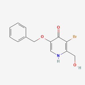 molecular formula C13H12BrNO3 B1439460 5-(benzyloxy)-3-bromo-2-(hydroxymethyl)-4(1H)-pyridinone CAS No. 132038-08-5