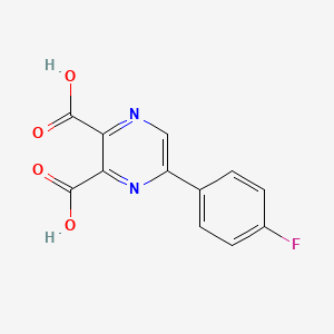 molecular formula C12H7FN2O4 B1439462 5-(4-Fluorophenyl)pyrazine-2,3-dicarboxylic acid CAS No. 1148027-08-0
