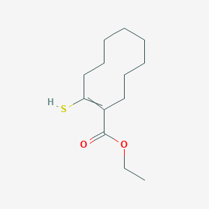 molecular formula C13H22O2S B14394643 Ethyl 2-sulfanylcyclodec-1-ene-1-carboxylate CAS No. 89745-63-1