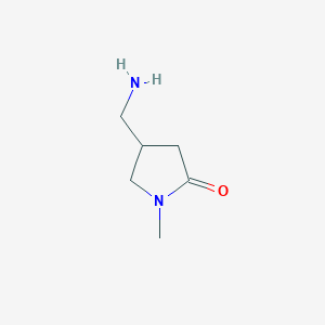 molecular formula C6H12N2O B1439465 4-(氨甲基)-1-甲基吡咯烷-2-酮 CAS No. 933723-27-4
