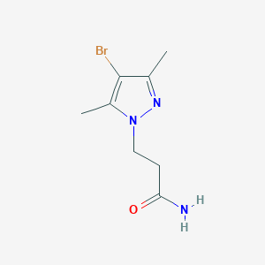 molecular formula C8H12BrN3O B1439468 3-(4-Bromo-3,5-dimethyl-1H-pyrazol-1-YL)propanamide CAS No. 1177284-74-0