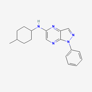 molecular formula C18H21N5 B14394764 N-(4-Methylcyclohexyl)-1-phenyl-1H-pyrazolo[3,4-b]pyrazin-5-amine CAS No. 87594-86-3