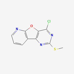 molecular formula C10H6ClN3OS B1439481 6-chloro-4-methylsulfanyl-8-oxa-3,5,10-triazatricyclo[7.4.0.02,7]trideca-1(9),2(7),3,5,10,12-hexaene CAS No. 1198475-41-0