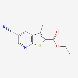 molecular formula C12H10N2O2S B1439487 Ethyl 5-cyano-3-methylthieno[2,3-b]pyridine-2-carboxylate CAS No. 1193390-51-0