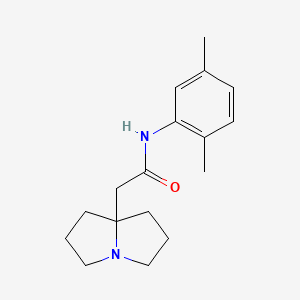 molecular formula C17H24N2O B14394885 N-(2,5-Dimethylphenyl)-2-(tetrahydro-1H-pyrrolizin-7a(5H)-yl)acetamide CAS No. 88069-66-3