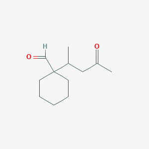 molecular formula C12H20O2 B14394896 1-(4-Oxopentan-2-yl)cyclohexane-1-carbaldehyde CAS No. 88386-36-1
