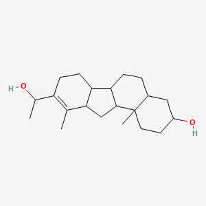 molecular formula C21H34O2 B14394905 9-(1-Hydroxyethyl)-10,11b-dimethyl-2,3,4,4a,5,6,6a,6b,7,8,10a,11,11a,11b-tetradecahydro-1h-benzo[a]fluoren-3-ol CAS No. 89714-84-1