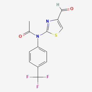 molecular formula C13H9F3N2O2S B1439497 N-(4-formyl-1,3-thiazol-2-yl)-N-[4-(trifluoromethyl)phenyl]acetamide CAS No. 1197825-54-9