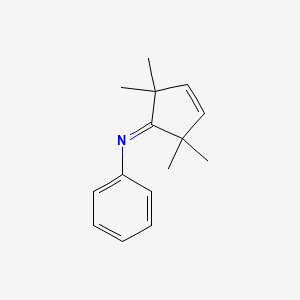 molecular formula C15H19N B14394983 2,2,5,5-Tetramethyl-N-phenylcyclopent-3-en-1-imine CAS No. 89929-49-7