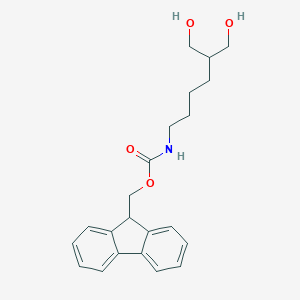 molecular formula C22H27NO4 B014395 (9H-Fluoren-9-yl)methyl (6-hydroxy-5-(hydroxymethyl)hexyl)carbamate CAS No. 147190-31-6