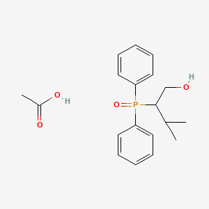 molecular formula C19H25O4P B14395235 Acetic acid;2-diphenylphosphoryl-3-methylbutan-1-ol CAS No. 89841-27-0