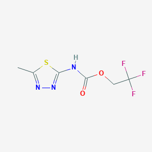 molecular formula C6H6F3N3O2S B1439527 2,2,2-trifluoroethyl N-(5-methyl-1,3,4-thiadiazol-2-yl)carbamate CAS No. 1198058-39-7