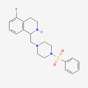 molecular formula C20H24FN3O2S B1439530 5-Fluoro-1-((4-(phenylsulfonyl)piperazin-1-YL)methyl)-1,2,3,4-tetrahydroisoquinoline CAS No. 951623-88-4