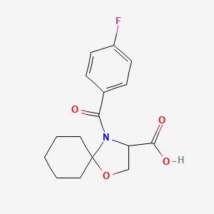 molecular formula C16H18FNO4 B1439531 4-(4-Fluorobenzoyl)-1-oxa-4-azaspiro[4.5]decane-3-carboxylic acid CAS No. 1214089-06-1