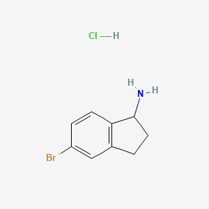 molecular formula C9H11BrClN B1439534 5-bromo-2,3-dihydro-1H-inden-1-amine hydrochloride CAS No. 1197595-75-7