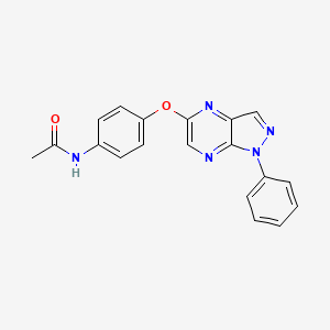 molecular formula C19H15N5O2 B14395341 N-(4-((1-Phenyl-1H-pyrazolo[3,4-b]pyrazin-5-yl)oxy)phenyl)acetamide CAS No. 87595-06-0