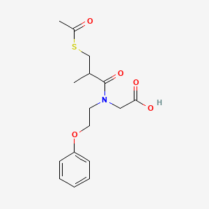 molecular formula C16H21NO5S B14395415 N-[3-(Acetylsulfanyl)-2-methylpropanoyl]-N-(2-phenoxyethyl)glycine CAS No. 88720-03-0