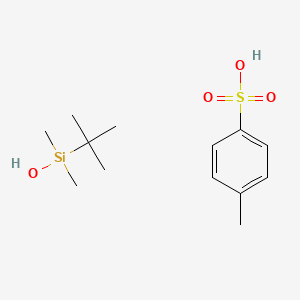 molecular formula C13H24O4SSi B14395429 Tert-butyl-hydroxy-dimethylsilane;4-methylbenzenesulfonic acid CAS No. 89902-45-4