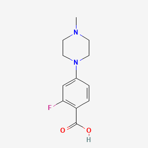 molecular formula C12H15FN2O2 B1439544 2-Fluoro-4-(4-methyl-1-piperazinyl)benzoic acid CAS No. 948018-61-9