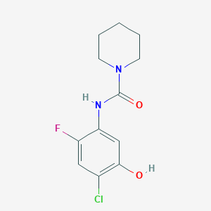 molecular formula C12H14ClFN2O2 B14395454 N-(4-Chloro-2-fluoro-5-hydroxyphenyl)piperidine-1-carboxamide CAS No. 89915-77-5