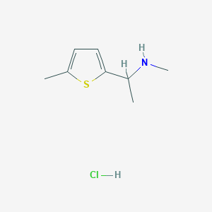 molecular formula C8H14ClNS B1439548 Methyl[1-(5-methylthiophen-2-yl)ethyl]amine hydrochloride CAS No. 1181533-98-1
