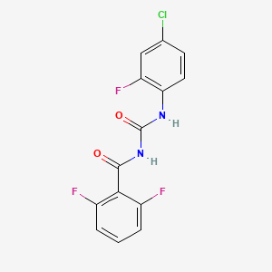 molecular formula C14H8ClF3N2O2 B14395497 N-[(4-Chloro-2-fluorophenyl)carbamoyl]-2,6-difluorobenzamide CAS No. 88112-76-9