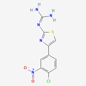 molecular formula C10H8ClN5O2S B14395547 N''-[4-(4-Chloro-3-nitrophenyl)-1,3-thiazol-2-yl]guanidine CAS No. 88540-91-4