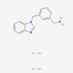 [3-(1H-1,3-benzodiazol-1-ylmethyl)phenyl]methanamine dihydrochloride