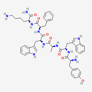 molecular formula C49H58N10O7 B14395603 L-Tyrosyl-D-tryptophyl-L-alanyl-L-tryptophyl-D-phenylalanyl-L-lysinamide CAS No. 87616-85-1