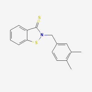 molecular formula C16H15NS2 B14395630 2-[(3,4-Dimethylphenyl)methyl]-1,2-benzothiazole-3(2H)-thione CAS No. 88217-75-8