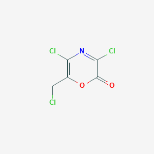 molecular formula C5H2Cl3NO2 B143957 3,5-dichloro-6-(chloromethyl)-2H-1,4-oxazin-2-one CAS No. 131882-08-1