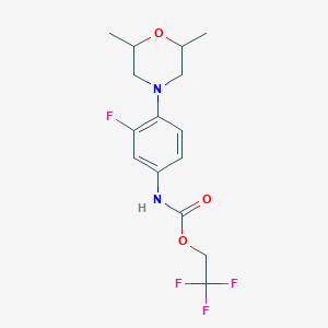 2,2,2-trifluoroethyl N-[4-(2,6-dimethylmorpholin-4-yl)-3-fluorophenyl]carbamate