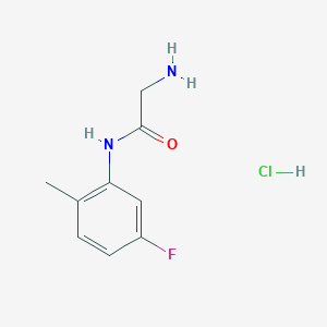 molecular formula C9H12ClFN2O B1439577 N~1~-(5-Fluoro-2-methylphenyl)glycinamide hydrochloride CAS No. 1046757-31-6