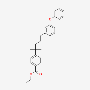 molecular formula C27H30O3 B14395838 Ethyl 4-[2-methyl-5-(3-phenoxyphenyl)pentan-2-yl]benzoate CAS No. 89765-05-9