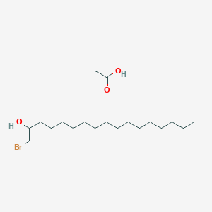molecular formula C19H39BrO3 B14395908 Acetic acid;1-bromoheptadecan-2-ol CAS No. 90012-72-9
