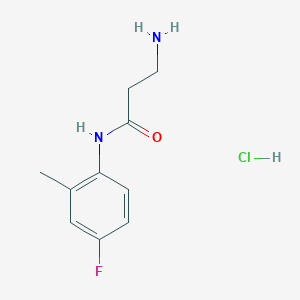 molecular formula C10H14ClFN2O B1439600 3-Amino-N-(4-fluoro-2-methylphenyl)propanamide hydrochloride CAS No. 1147210-04-5