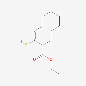 molecular formula C13H22O2S B14396022 Ethyl 2-sulfanylcyclodec-2-ene-1-carboxylate CAS No. 89745-64-2