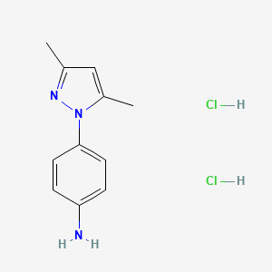 molecular formula C11H15Cl2N3 B1439611 4-(3,5-Dimethyl-pyrazol-1-yl)-phenylaminedihydrochloride CAS No. 1185300-89-3