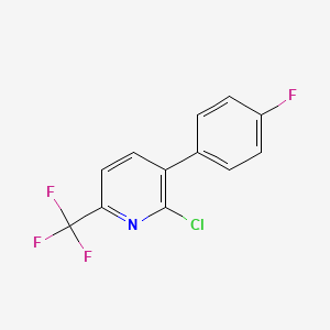 molecular formula C12H6ClF4N B1439614 2-Chloro-3-(4-fluorophenyl)-6-(trifluoromethyl)pyridine CAS No. 1214353-54-4