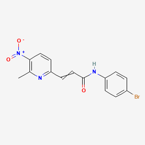 molecular formula C15H12BrN3O3 B14396148 N-(4-Bromophenyl)-3-(6-methyl-5-nitropyridin-2-yl)prop-2-enamide CAS No. 89862-09-9