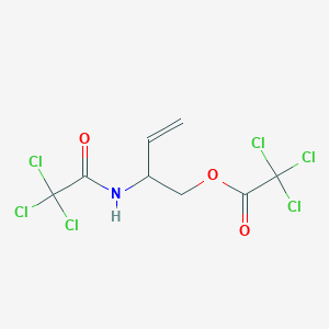 molecular formula C8H7Cl6NO3 B14396320 Acetic acid, trichloro-, 2-[(trichloroacetyl)amino]-3-butenyl ester CAS No. 89619-79-4