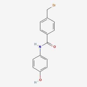 molecular formula C14H12BrNO2 B14396433 Benzamide, 4-(bromomethyl)-N-(4-hydroxyphenyl)- CAS No. 89519-12-0