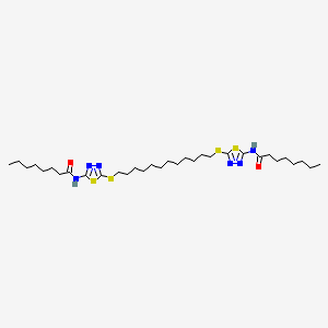 molecular formula C32H56N6O2S4 B14396440 N,N'-[Dodecane-1,12-diylbis(sulfanediyl-1,3,4-thiadiazole-5,2-diyl)]dioctanamide CAS No. 87202-71-9