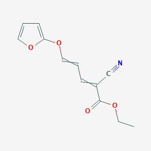 molecular formula C12H11NO4 B14396458 Ethyl 2-cyano-5-[(furan-2-yl)oxy]penta-2,4-dienoate CAS No. 89754-13-2
