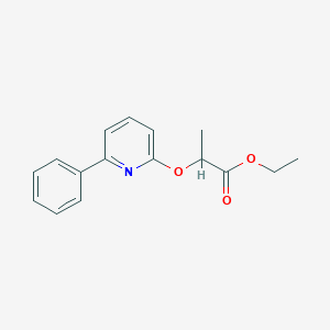 molecular formula C16H17NO3 B14396572 Ethyl 2-[(6-phenylpyridin-2-yl)oxy]propanoate CAS No. 88390-18-5