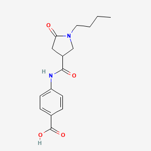 molecular formula C16H20N2O4 B1439664 4-{[(1-Butyl-5-oxopyrrolidin-3-yl)carbonyl]amino}benzoic acid CAS No. 1217862-59-3
