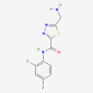 molecular formula C10H8F2N4OS B1439666 5-(aminomethyl)-N-(2,4-difluorophenyl)-1,3,4-thiadiazole-2-carboxamide CAS No. 1217862-93-5