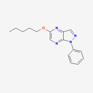 molecular formula C16H18N4O B14396792 5-(Pentyloxy)-1-phenyl-1H-pyrazolo[3,4-b]pyrazine CAS No. 87595-19-5