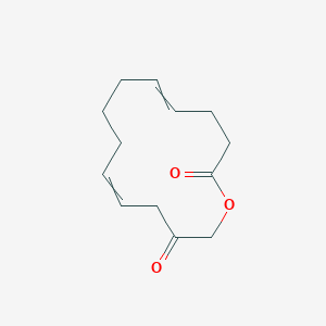 molecular formula C13H18O3 B14396834 1-Oxacyclotetradeca-5,10-diene-2,13-dione CAS No. 89908-74-7